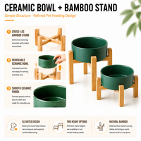 Bol pour animaux de compagnie en céramique de luxe avec grande capacité, version améliorée 2024, personnalisable, pour l'alimentation des chiens