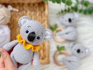 Jouets en peluche en coton PP, animaux <span class=keywords><strong>Koala</strong></span> et paresseux en amigurumi au crochet 100% faits à la main, tissu en coton pour bébé - Product Image 5