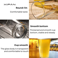 Verre à bière Xipan Premium en verre transparent de style américain, léger, haute transparence, vente en gros directe d'usine, 20 oz