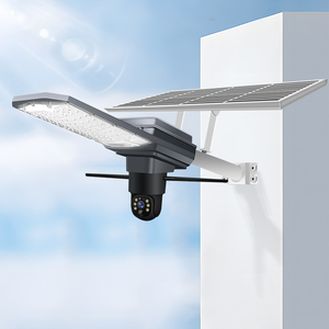 An ninh không dây Camera CCTV tầm nhìn ban đêm dẫn ánh sáng được xây dựng trong còi báo động 4G Thẻ Sim ngoài trời ánh sáng đường phố nhà vườn năng lượng mặt trời đám mây - Product Image 1