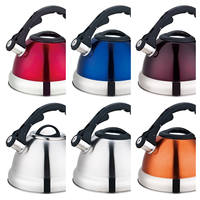 Bouilloire sifflante ergonomique à poignée froide au toucher, en acier inoxydable de qualité alimentaire, avec fond à induction, 2,5L-3,5L