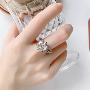Anillo de Moissanita Clásico de Seis Puntas, Tres Vidas, Tres Mundos, de Plata S925 con Diamante de Moissanita, de la Fábrica de Joyería MUSHAN - Product Image 5