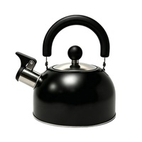 Bouilloire à thé sifflante moderne noire en acier inoxydable pliable de qualité supérieure pour camping et voyage, compatible avec les réchauds à gaz portables