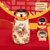 Nuevo Termo Mini de Estilo Chino con Pantalla Inteligente de Temperatura, Aislamiento al Vacío de Acero Inoxidable, Aislamiento Térmico de 6-12h