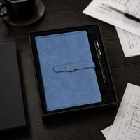 Ensemble de stylos et de carnets de notes personnalisables avec logo, pour l'école, le bureau, bloc-notes A5 en PU, boîte cadeau, ensemble de 2 pièces pour les cadeaux d'entreprise
