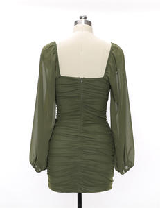 Abito plissettato senza schienale <span class=keywords><strong>da</strong></span> donna capodanno _ eleganti abiti <span class=keywords><strong>da</strong></span> <span class=keywords><strong>sera</strong></span> in maglia tinta unita a doppio strato Mini <span class=keywords><strong>abbigliamento</strong></span> femminile - Product Image 6