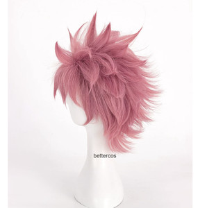 Perruque de cosplay pour homme Natsu <span class=keywords><strong>Dragneel</strong></span> (Anime) en fibre haute température, cheveux courts roses, avec bonnet, pour Comic Con et fêtes AOKG-074 - Product Image 4