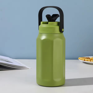 Bouteille isotherme octogonale grande capacité en acier inoxydable 304, avec paille, isolation sous vide 6-12 heures - Product Image 2