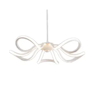 Creative Modern Minimalist Flower Aluminum Pendant Lights Kitchen Bedroom Study Room White Golden Led Chandelier Ceiling Lamps