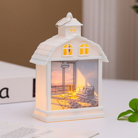 Adorable lampe de table moderne en forme de maison LED blanc chaud à piles veilleuse pour la décoration intérieure