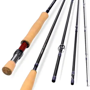 JETSHARK portátil de quatro seções voar vara de pesca da mosca 9 pés 2.7 metros 6wt 8wt carbono córrego varas de pesca da mosca