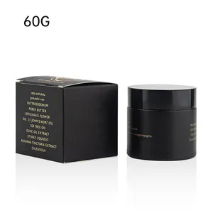Pot en verre de mode produit pot cosmétique emballage de soins de la peau personnalisé PET Shanghai pour crème pour le visage 60g 100g noir 4 Oz pot cosmétique