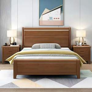 Solid Wood <b>Bed</b> 1.5M 1.8M <b>Double</b> <b>Storage</b> Bedroom Furniture With Drawer High Box Design - Product Image 3