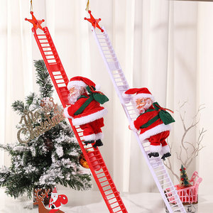 Escalera de escalada eléctrica de regalo 2025, adorno navideño de Papá Noel para el hogar, decoración colgante de árbol de Navidad con música - Product Image 3