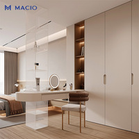 Armoire de rangement intégrée MACIO contemporaine et moderne avec coiffeuse intégrée pour chambres à coucher et villas