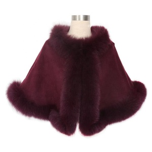 Mantella Antivento di Alta Qualità per Donna, Cappotto in Morbida Pelliccia, <span class=keywords><strong>Poncho</strong></span> Corto in Acrilico Lavorato a Maglia Effetto Pelliccia di Volpe, Versatile e alla Moda - Product Image 4