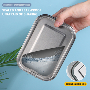 Bán buôn Stackable cấp thực phẩm niêm phong rò rỉ bằng chứng Bento hộp ngoài trời tươi thực phẩm lưu trữ containger 304 thép không gỉ Hộp Ăn Trưa - Product Image 4