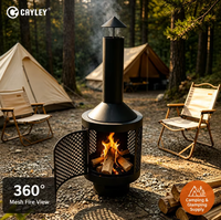Cheminée extérieure à bois OEM ODM, foyer en fer pour patio, jardin, camping, chauffage extérieur