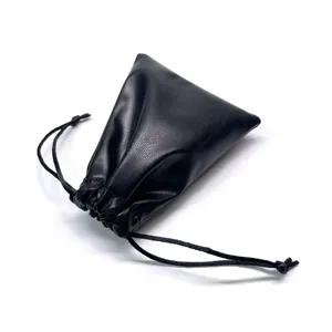 Custom Logo PU Leather Drawstring Pouch For Jewelry And Bracelet