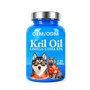 El Más Popular: Botella de 120 Tabletas de Aceite de Krill para Perros y Gatos, Apoyo para la Salud de la Piel y el Pelaje, Salud Cardiovascular y Cognitiva, OEM/ODM - Product Image 1