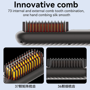 Brosse lissante électrique sans fil avec chauffage, certifiée CE, design portable, lisseur de cheveux - Product Image 4