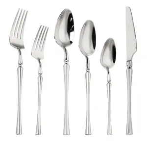 金条流行餐具304不锈钢闪亮牛排刀家用餐具勺子和叉子套装不锈钢