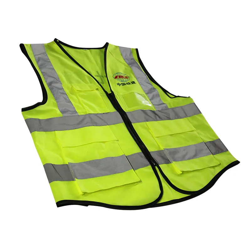 Chaleco de seguridad reflectante de alta visibilidad, chaqueta de seguridad para carretera, color amarillo