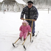Chaise à neige à pousser en bois Kickspark pour enfants et adultes