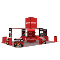 Comptoirs d'exposition modulaires en aluminium SEG pliables 30x20 pieds, présentoirs rétroéclairés pour salons professionnels