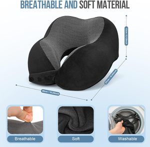 Customization Portable Wearable Slow Rebound Memory Foam U-shaped Pillow Logo Ergonomic Soft <b>Neck</b> Support Travel <b>Wrap</b> - Product Image 5