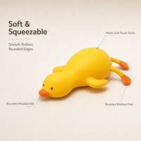 Jouet Canard Moelleux en Caoutchouc Souple, Jouet Anti-Stress à Presser, Jouet de Bureau Fidget, Cadeau Nouveauté pour Enfants et Adultes