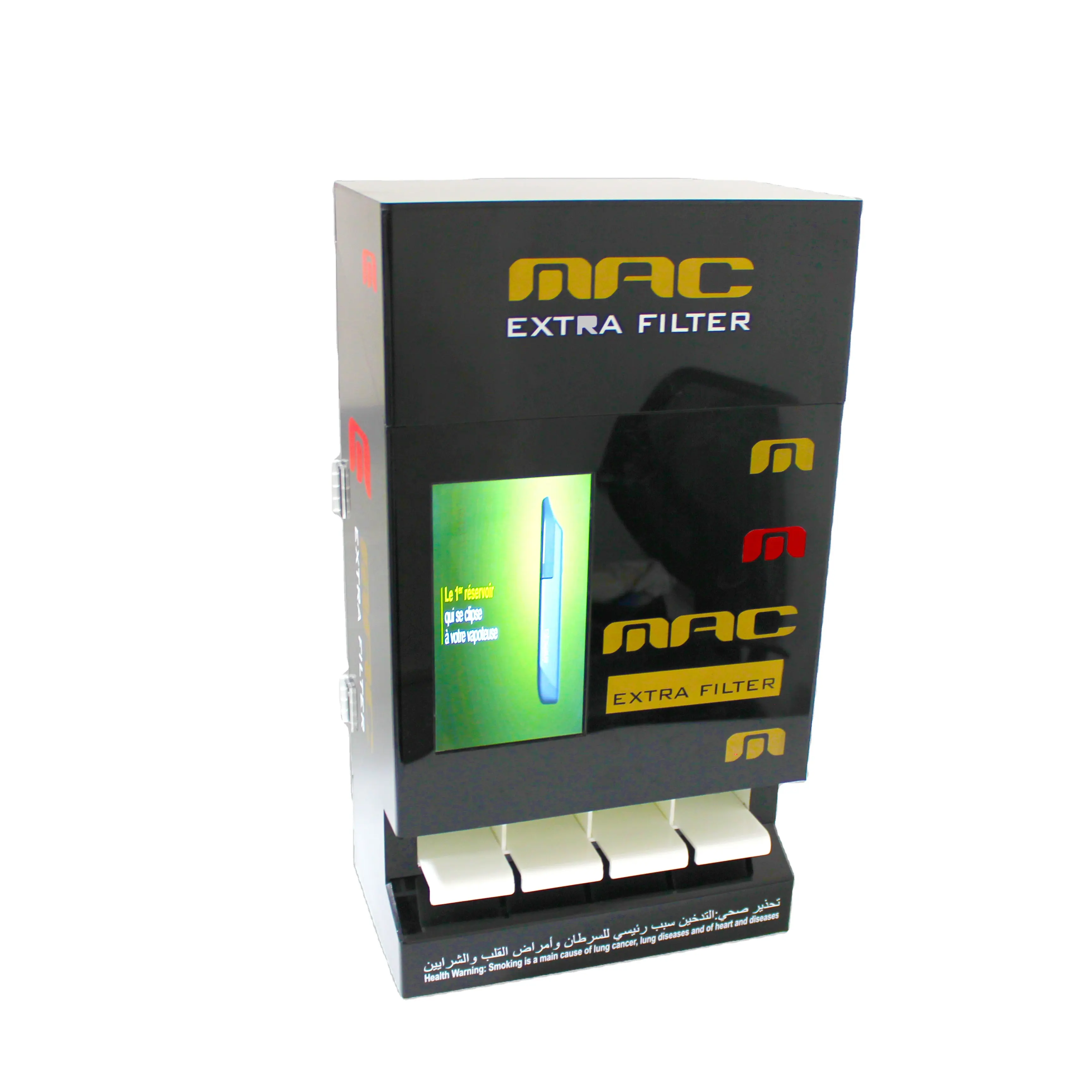 Mostrador automático acrílico para cigarrillos, soporte de exhibición de tabaco con LCD, venta al por menor