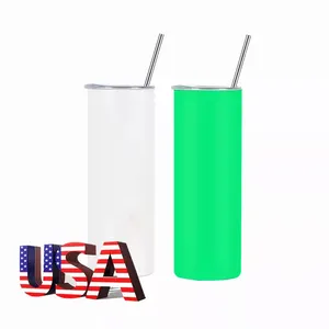 USA Warehouse 20 Oz 3 In 1 Sublimation Blank Straight Double Wall Insulated Uv Color Changing Glow In The Dark Tumbler