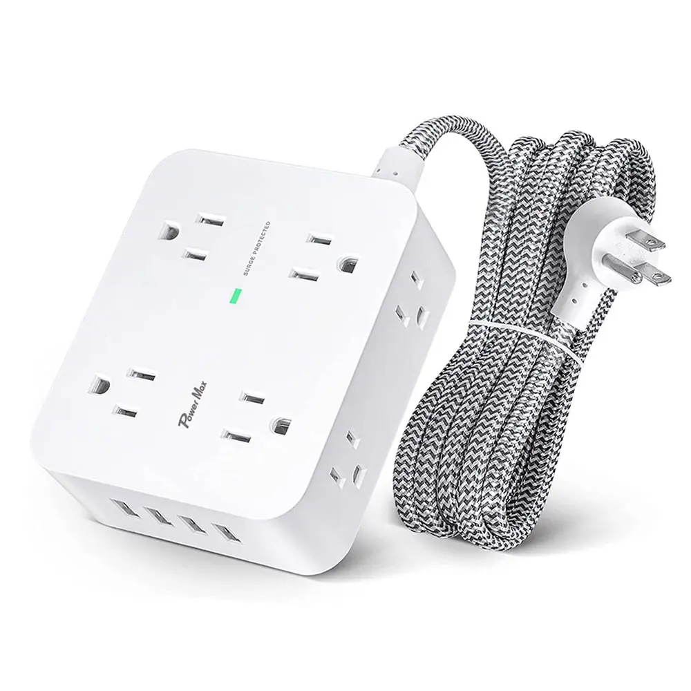 Tonghua 4-sided design 8 Way Power Strip universal travel adapter with usb and type-c electrical supplies smart plug