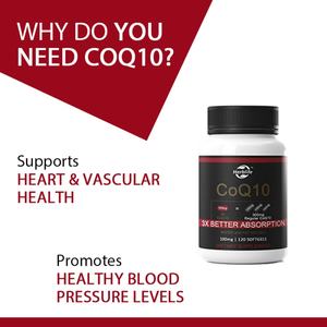 CoQ10 en Cápsulas Blandas, 3 Veces Mayor Absorción, Antioxidante para la Salud del Corazón y Producción de Energía, Coenzima Q10 Vitaminas y Suplementos - Product Image 3