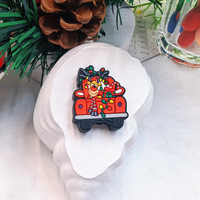 Série de Noël : Perles en silicone à motifs de dessins animés, en gros, en stock, pour DIY, Arbre de Noël, Père Noël