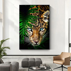Animaux en fleurs modernes Huile sur toile Tigre Éléphant Lion Elan <span class=keywords><strong>Panda</strong></span> <span class=keywords><strong>poster</strong></span> oiseau Décoration de chambre moderne nordique <span class=keywords><strong>poster</strong></span> animal - Product Image 4