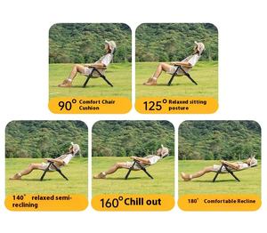 Silla reclinable plegable de Metal portátil, respaldo ajustable, diseño moderno para muebles de exterior, jardín, Camping, pesca, uso en la playa - Product Image 6