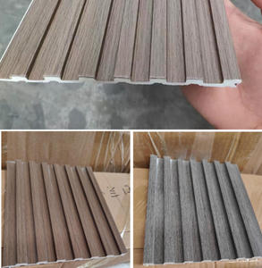 Moderne Concave Rainure Petit Grand Panneau Mural Cloison Filet Rouge TV Fond Mur <span class=keywords><strong>Bois</strong></span> Placage Clins 8 Centimètres Bambou - Product Image 3