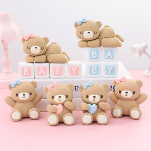Decorazioni per <span class=keywords><strong>torta</strong></span> Mini <span class=keywords><strong>orsetto</strong></span> blu rosa Toppers per Baby Girl Baby Shower festa di compleanno decorazioni - Product Image 5