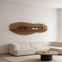 Étagère murale suspendue en bois massif sculpté ML-WD035, personnalisable, style européen moderne, durable, multifonctionnelle, pour salle de bain, garage