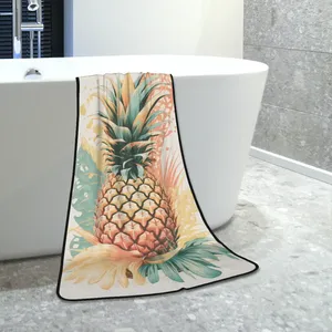 Serviettes de bain en molleton de corail 55 "x 27" en coton uni de couleur unie pour spa, maison, hôtel, plage, natation, cadeau, logo personnalisable à carreaux - Product Image 1