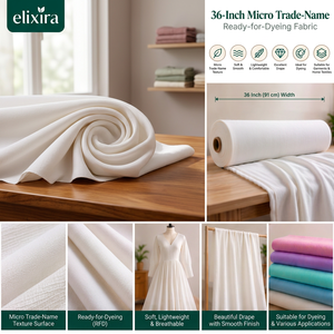 Tissu micro-textile de 36 pouces prêt à la teinture, matériau non teint pour la personnalisation des couleurs et la production de vêtements - Product Image 2