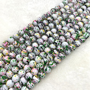 Perles Scéniques Effet <span class=keywords><strong>Aquarelle</strong></span> 8/10mm Inspirées <span class=keywords><strong>de</strong></span> l'Art Paysager Chinois pour Bijoux Uniques - Stock d'Usine en Gros - Product Image 1