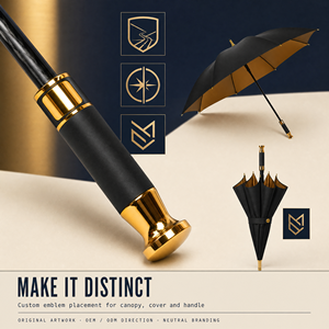 Paraguas de Golf Personalizado con Recubrimiento UV Dorado, Protección UV, Apertura y Cierre Automático, Doble Capa, 54, 60, 68 Pulgadas, con Logotipo para Promoción - Product Image 2