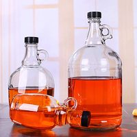 Bouteille en verre cristallin FastRack avec bouchon en liège, capacité de 4000 ml, pour la fabrication de vin, de bière et de tequila à domicile, marque Xingda