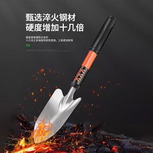 Thickened Carbon Steel Garden Trowel Spoon Shaped Ergonomic Grip For Flower Planting Soil Digging Weeding Agricultural Tool - Product Image 2