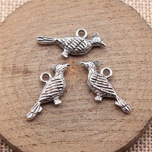 Ciondolo a forma di cucù in argento antico 24x14mm 1.3g, accessorio per gioielli fai da te, vendita diretta dalla fabbrica - Product Image 2