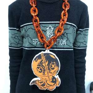 大きなサイズのネックレスは、サッカーファンのための光沢のあるLEDネックレスチームロージ特大フォームスポーツファンゴールドチェーンをカスタマイズ - Product Image 3