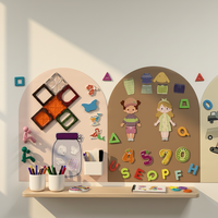 Autocollants muraux magnétiques personnalisés en feutre uni, décorations murales amovibles pour chambre d'enfant, formes d'arche et de maison
